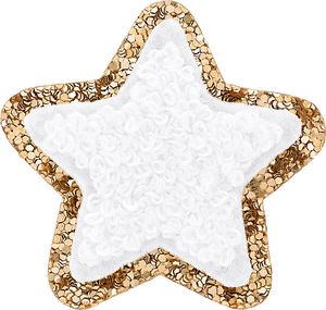Blanc Mini Glitter Varsity Star Patch
