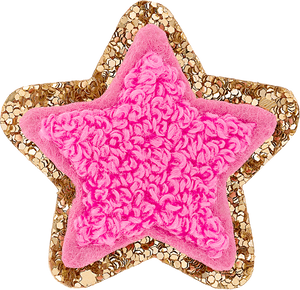 Bubblegum Mini Glitter Varsity Star Patch
