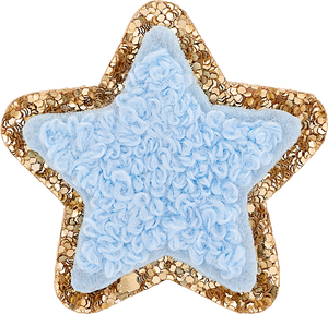 Periwinkle Mini Glitter Varsity Star Patch
