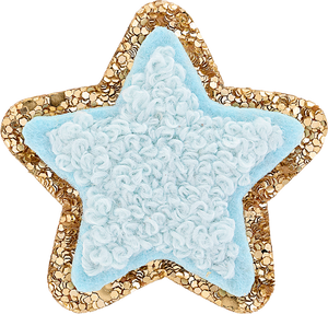 Sky Mini Glitter Varsity Star Patch
