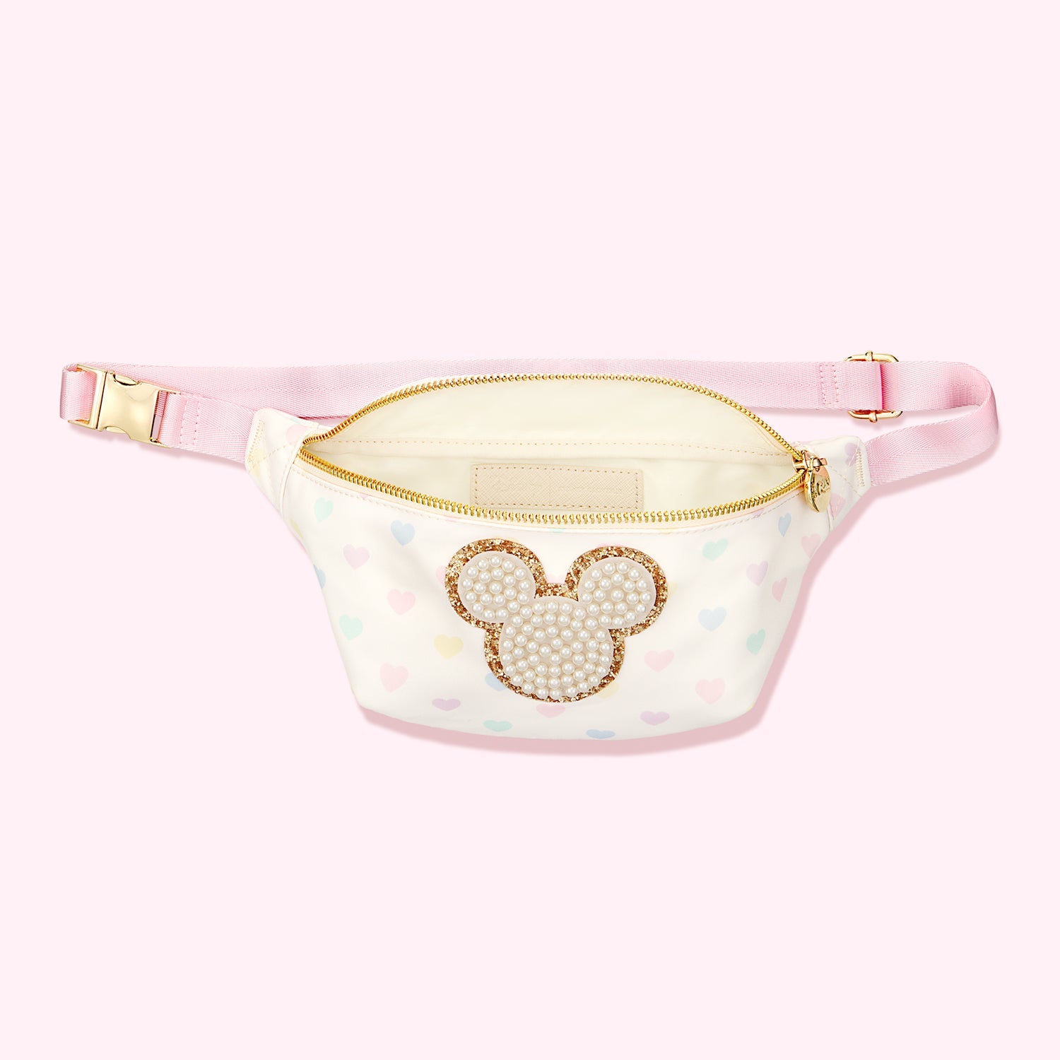 Mickey & Minnie Pastel Hearts Nylon Fanny Pack