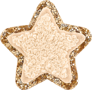 Sand Mini Glitter Varsity Star Patch