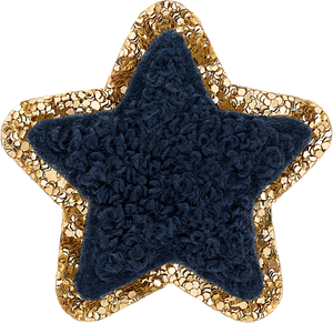 Sapphire Mini Glitter Varsity Star Patch