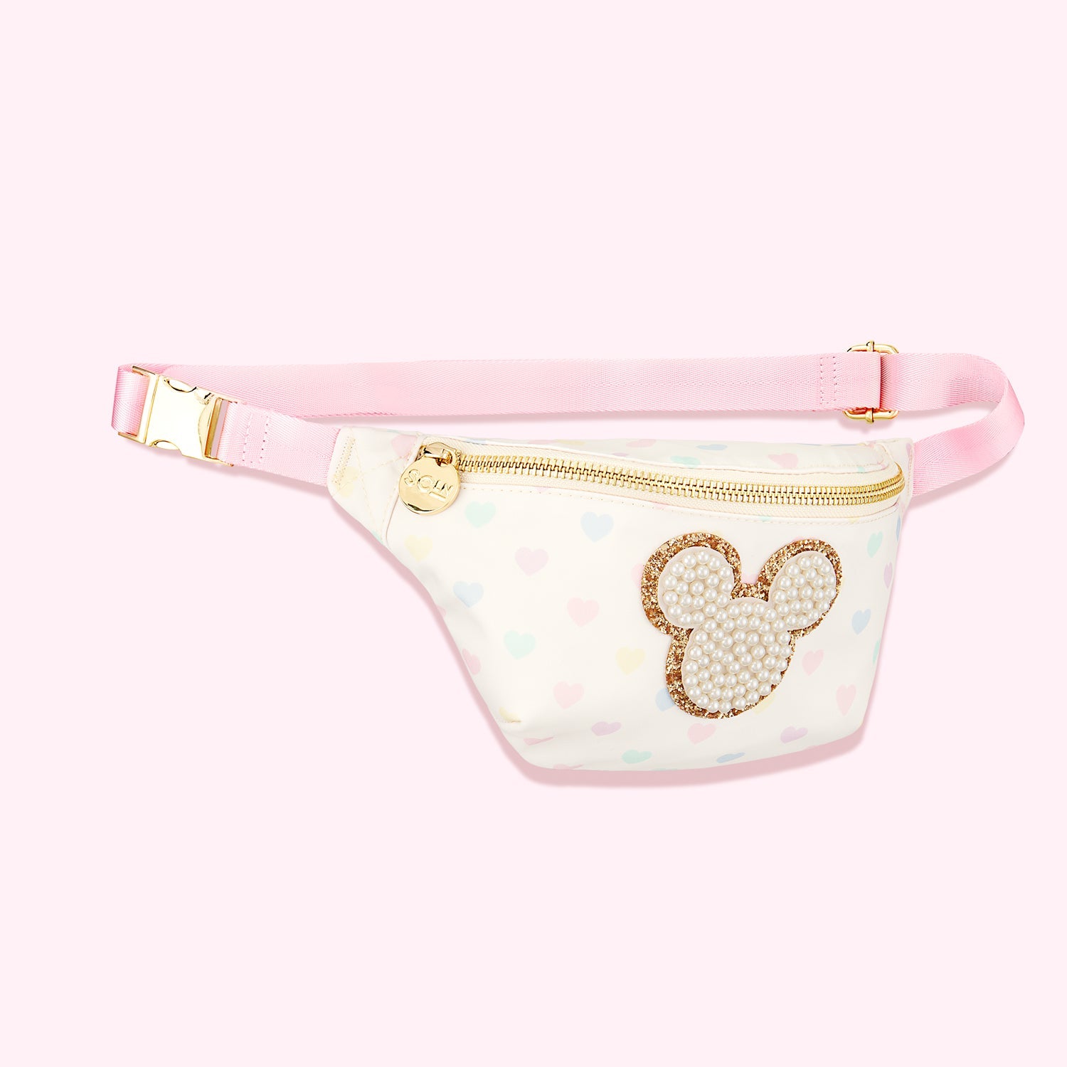 Mickey & Minnie Pastel Hearts Nylon Fanny Pack