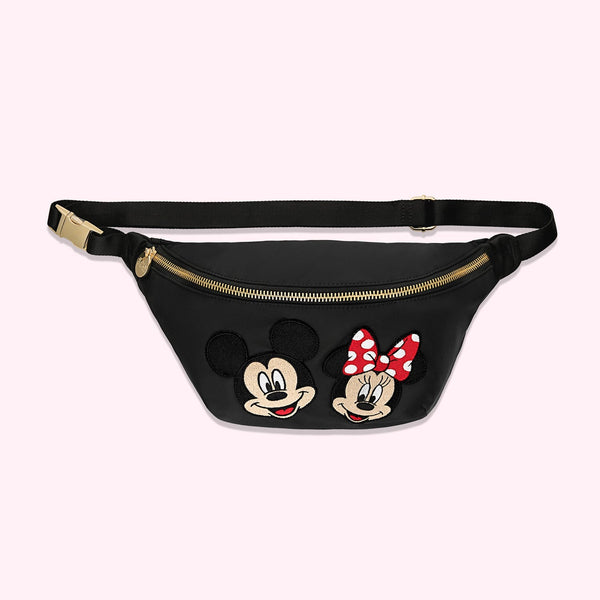 Jumbo Noir Fanny Pack with Medium Mickey Minnie Patch