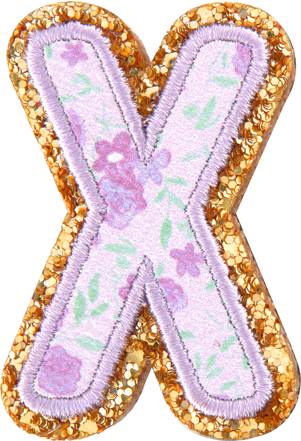 Floral Glitter Letter Patch