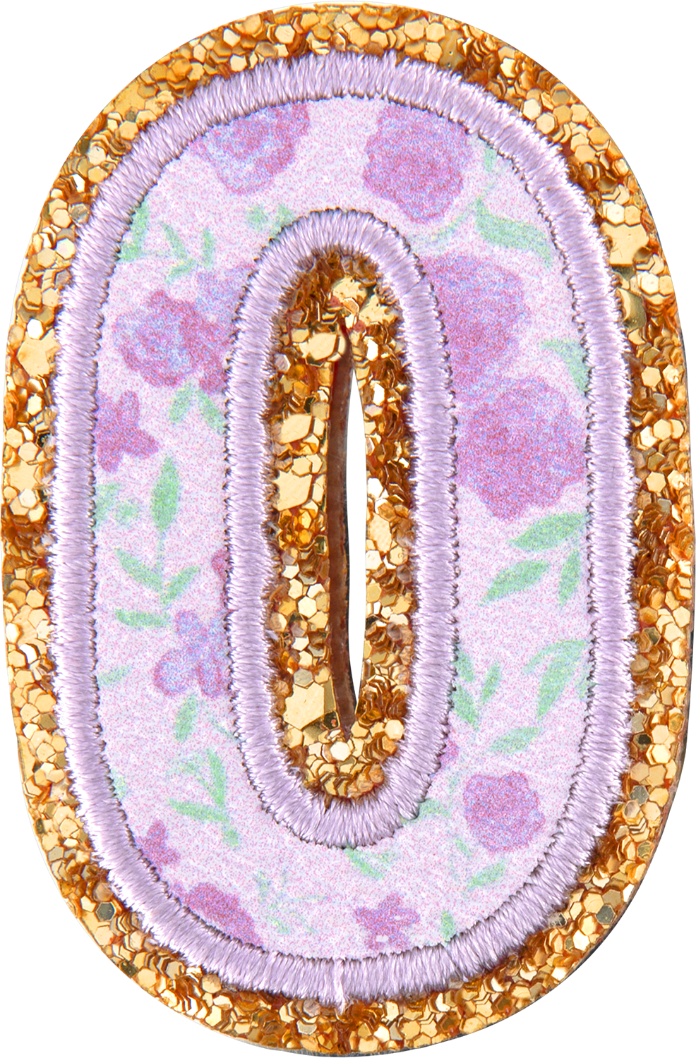 Floral Glitter Letter Patch