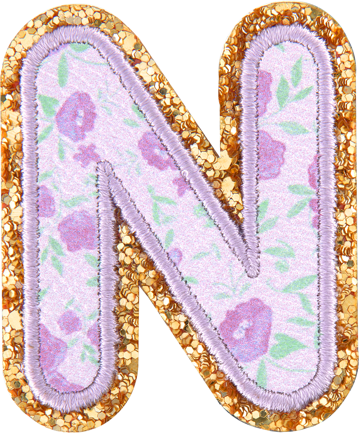 Floral Glitter Letter Patch