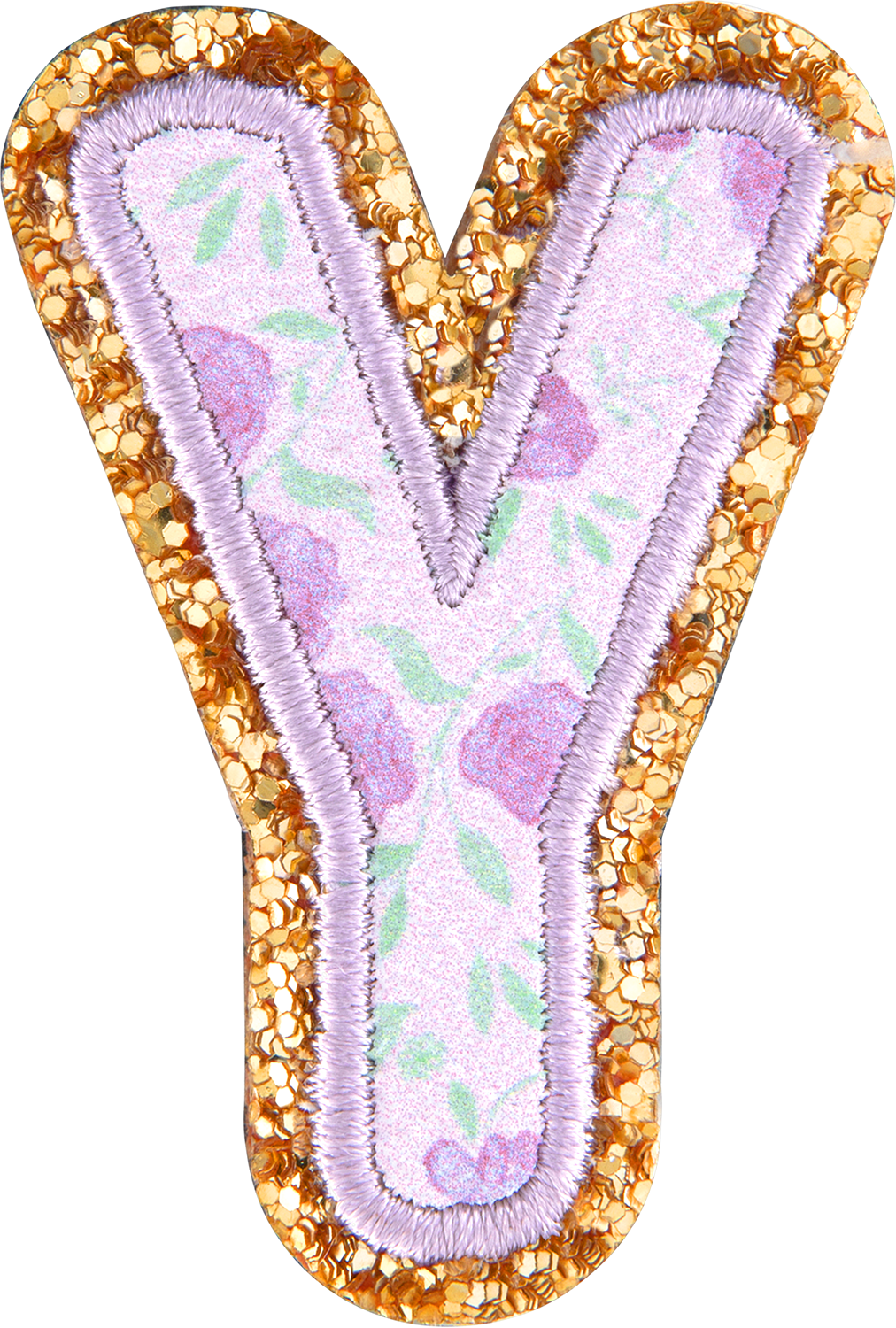 Floral Glitter Letter Patch