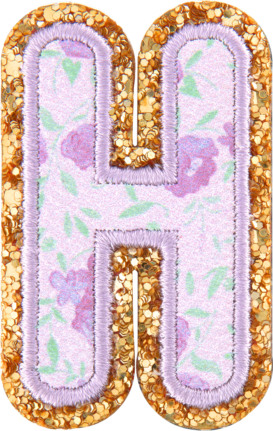 Floral Glitter Letter Patch