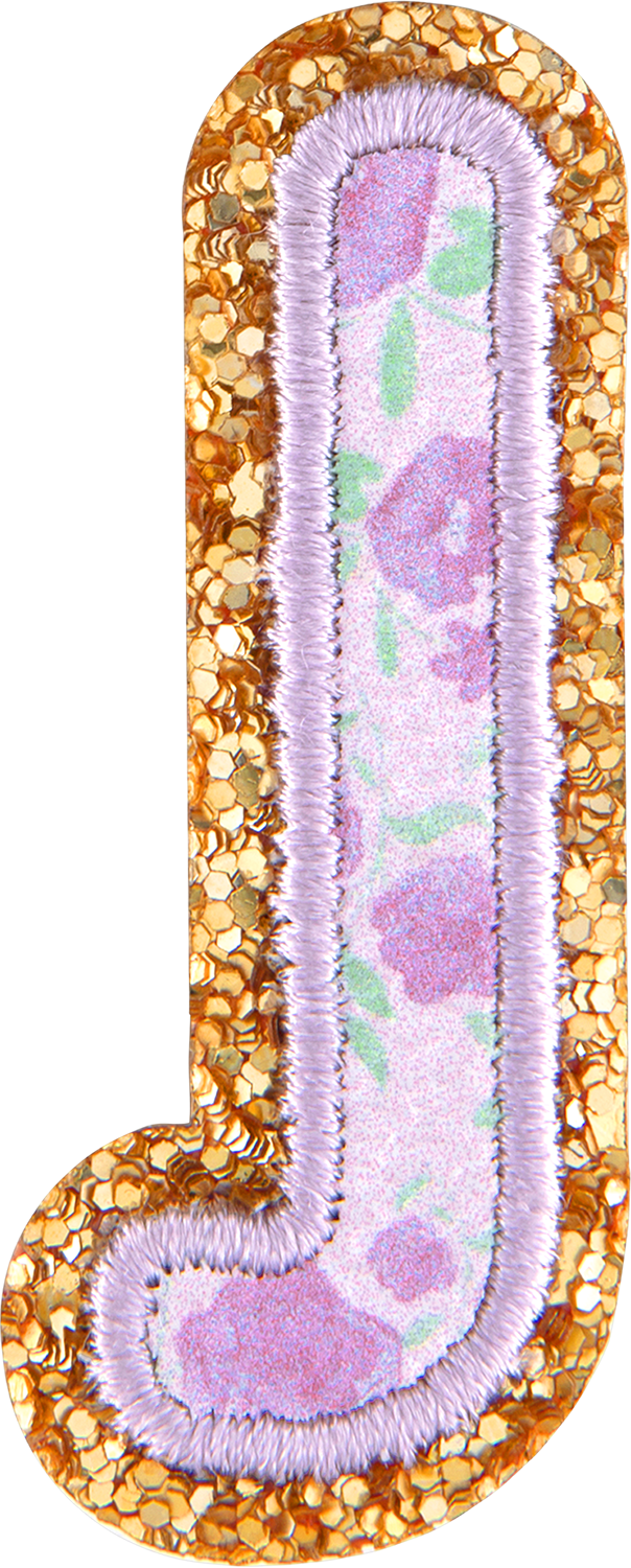 Floral Glitter Letter Patch