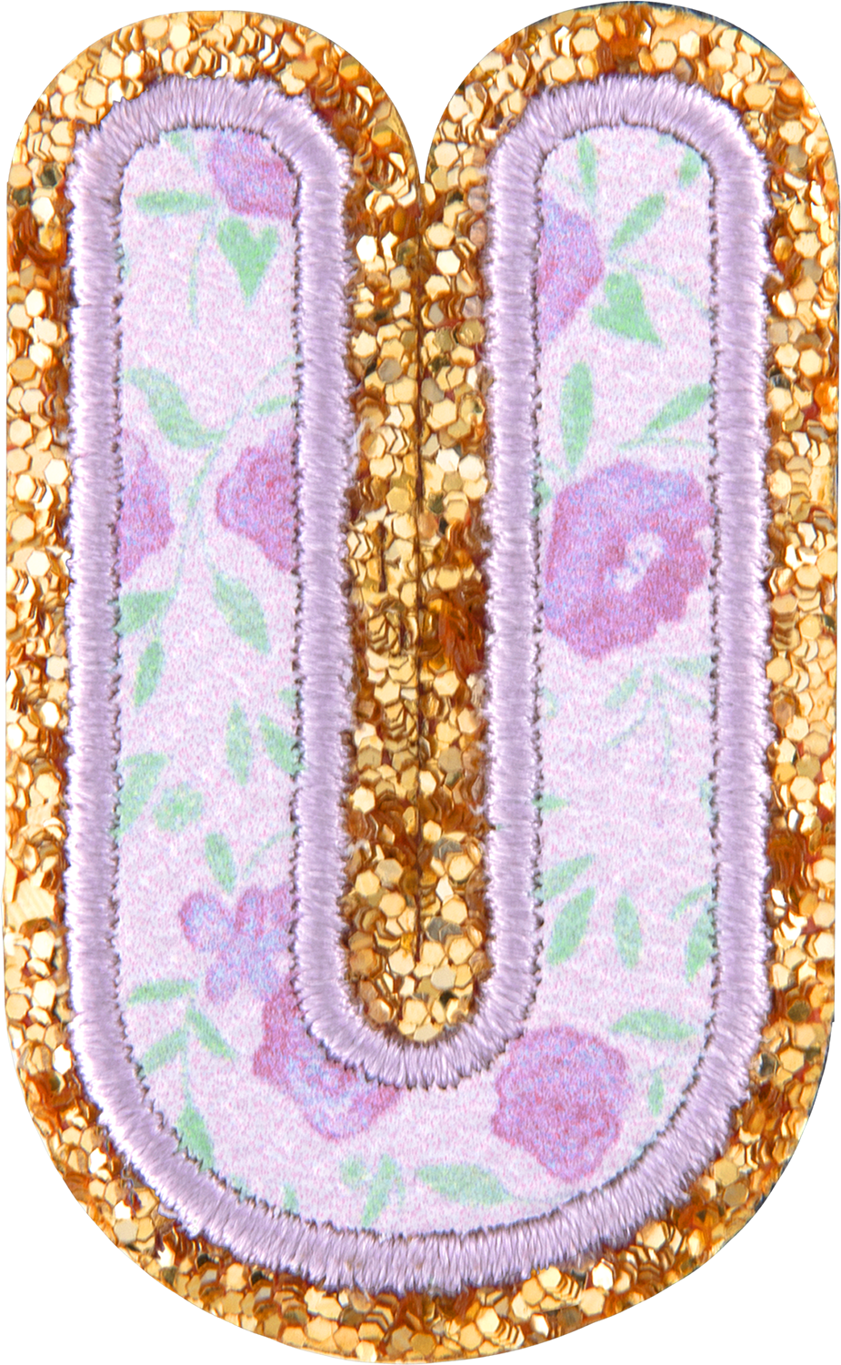 Floral Glitter Letter Patch