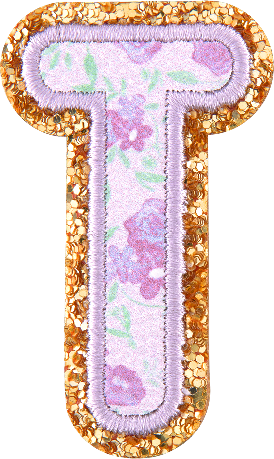 Floral Glitter Letter Patch