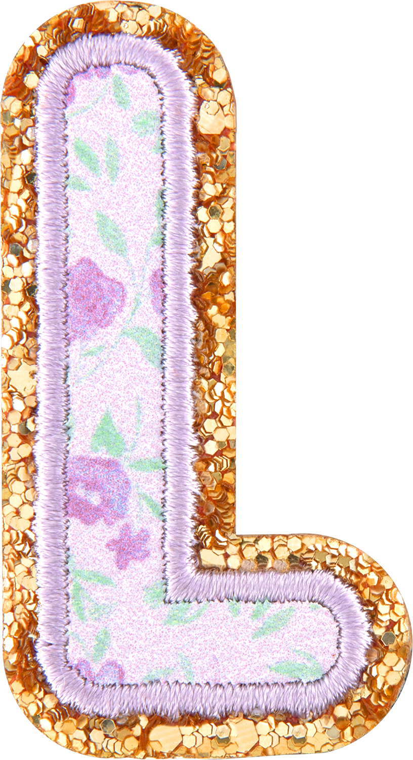 Floral Glitter Letter Patch