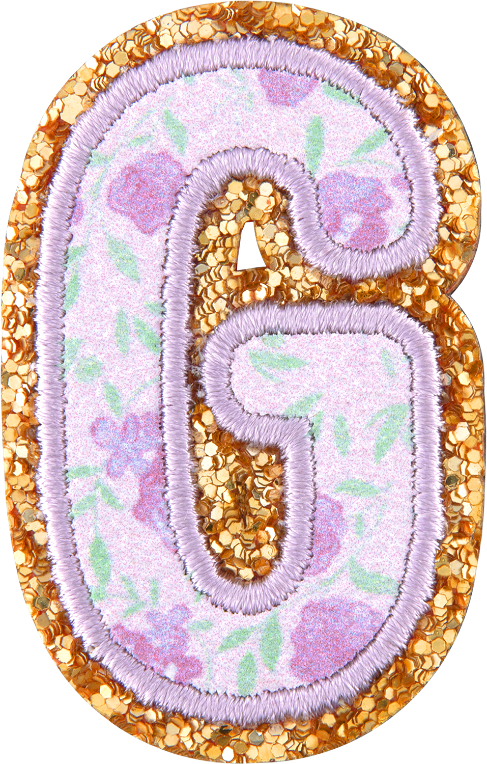 Floral Glitter Letter Patch