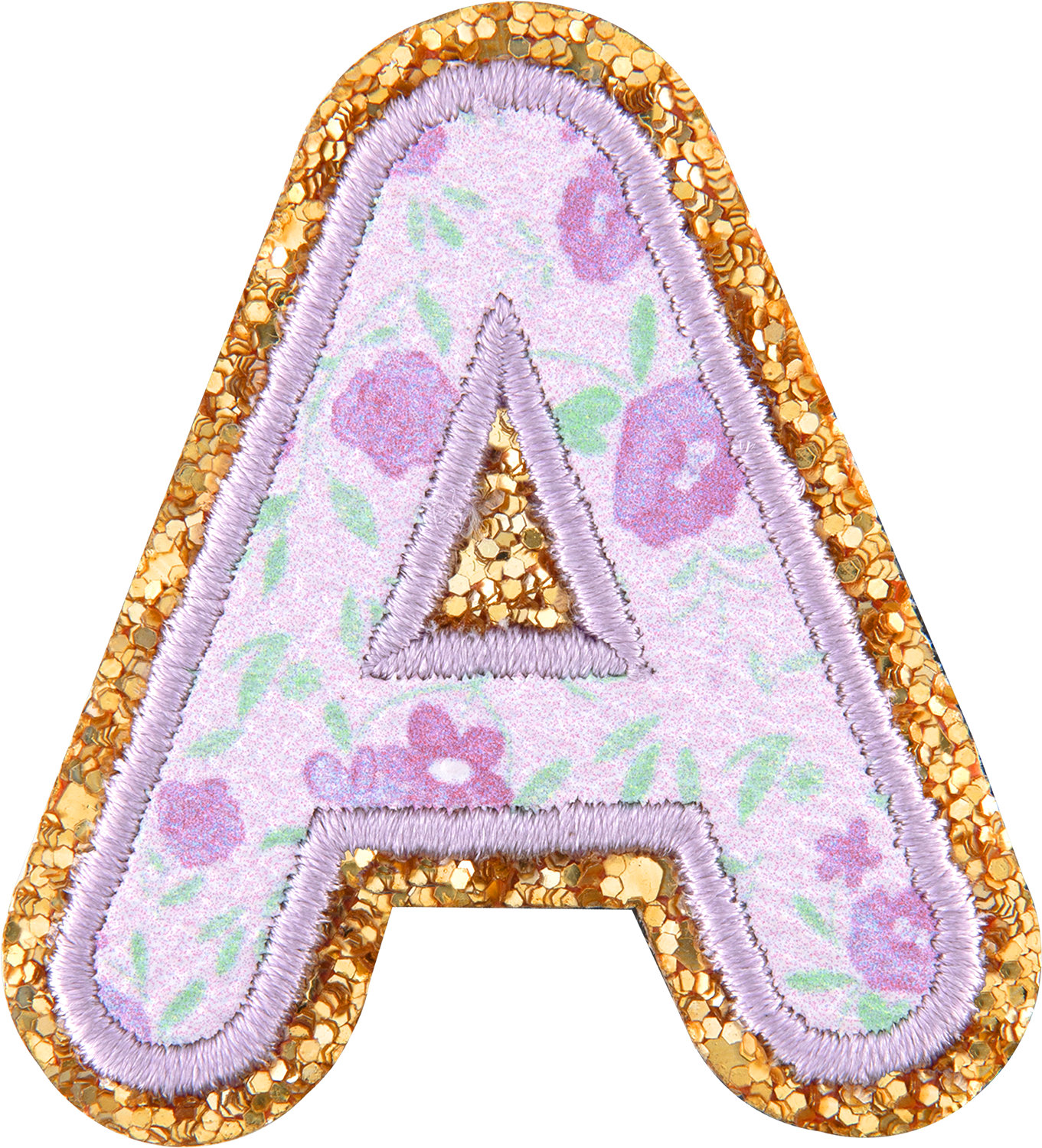 Floral Glitter Letter Patch