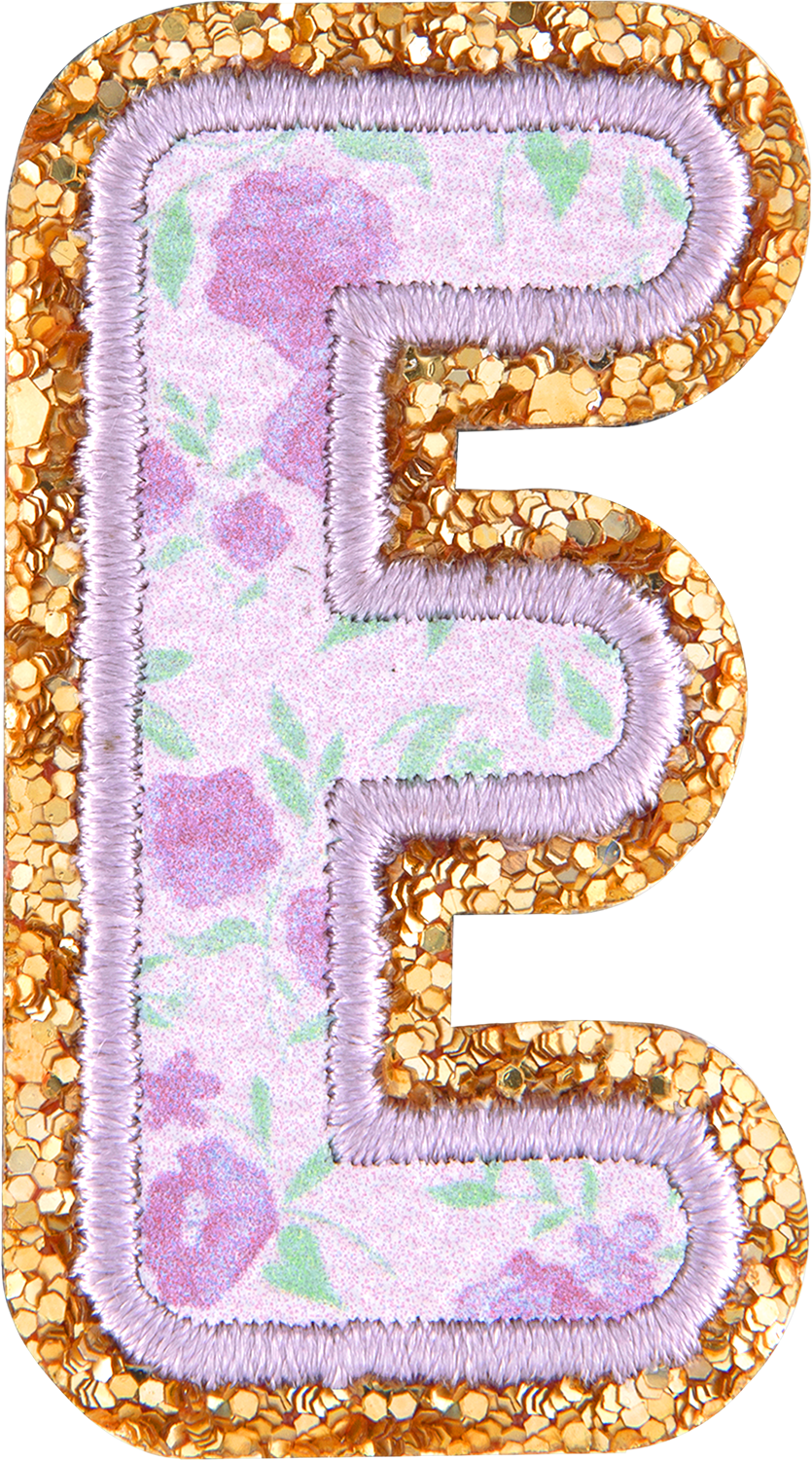 Floral Glitter Letter Patch