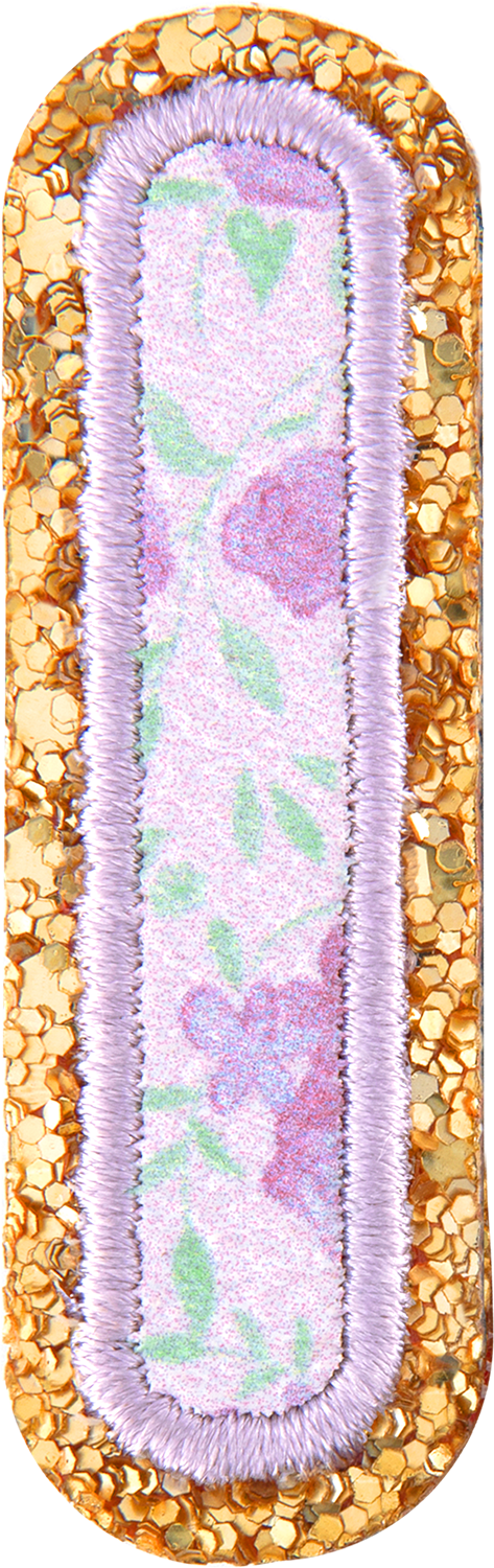 Floral Glitter Letter Patch