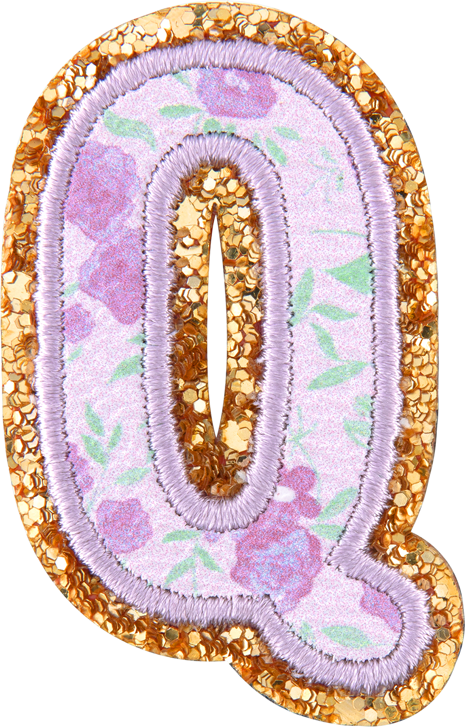 Floral Glitter Letter Patch