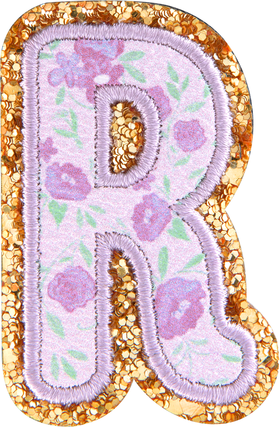 Floral Glitter Letter Patch