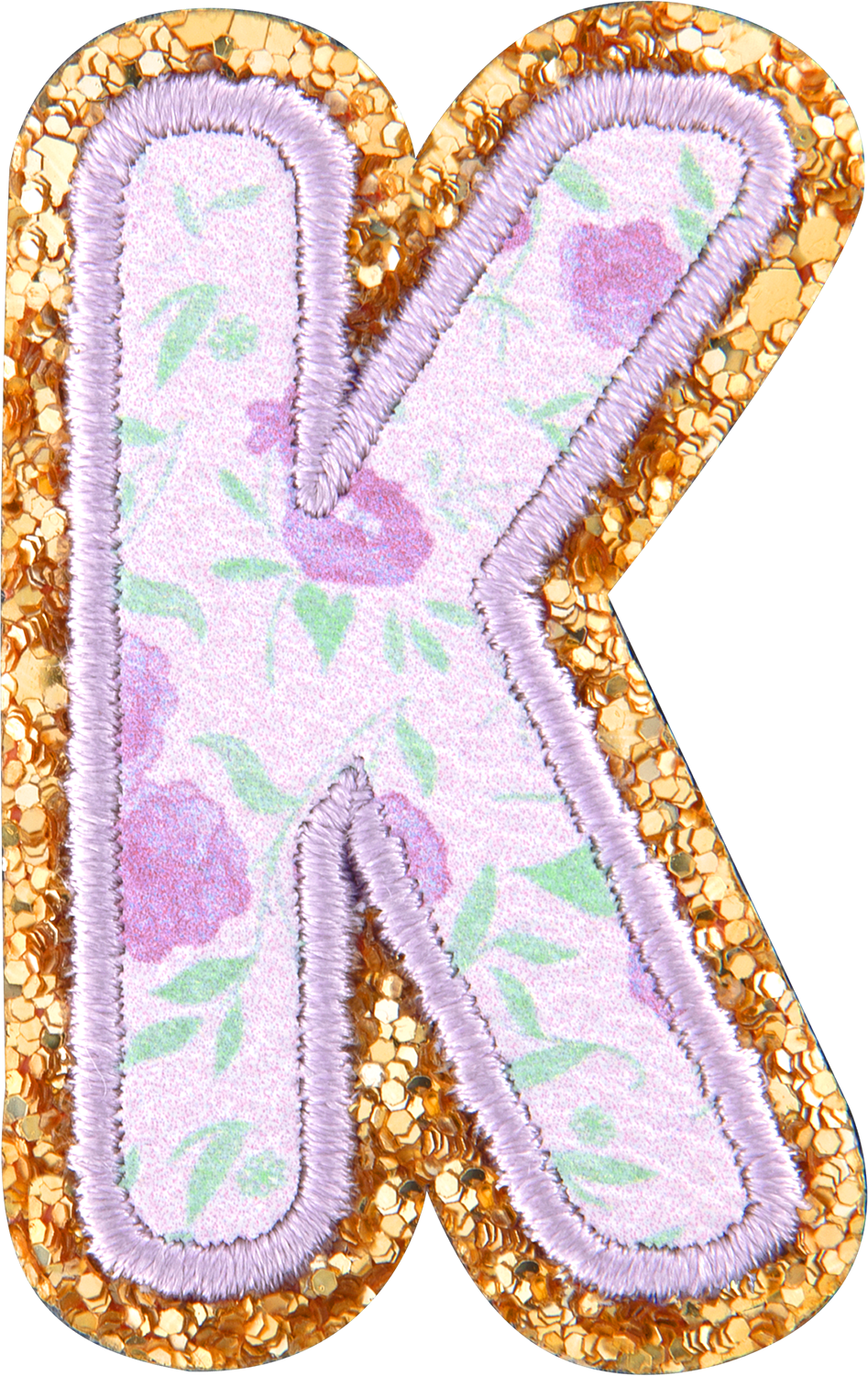 Floral Glitter Letter Patch