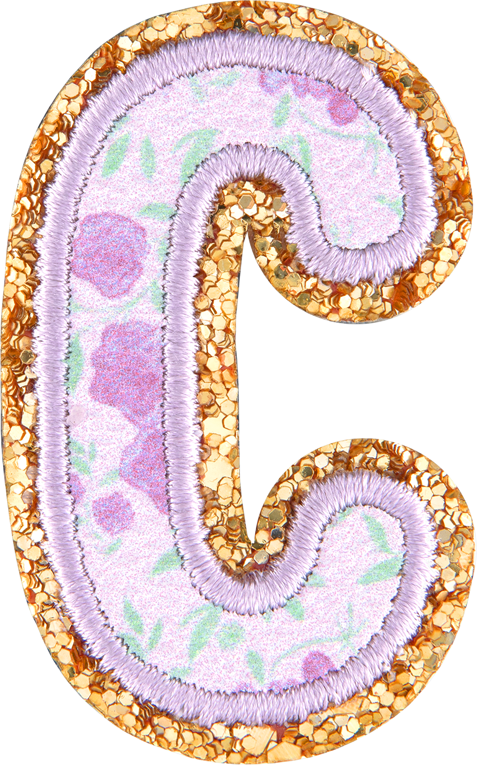 Floral Glitter Letter Patch