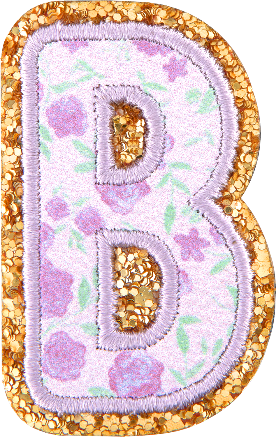 Floral Glitter Letter Patch