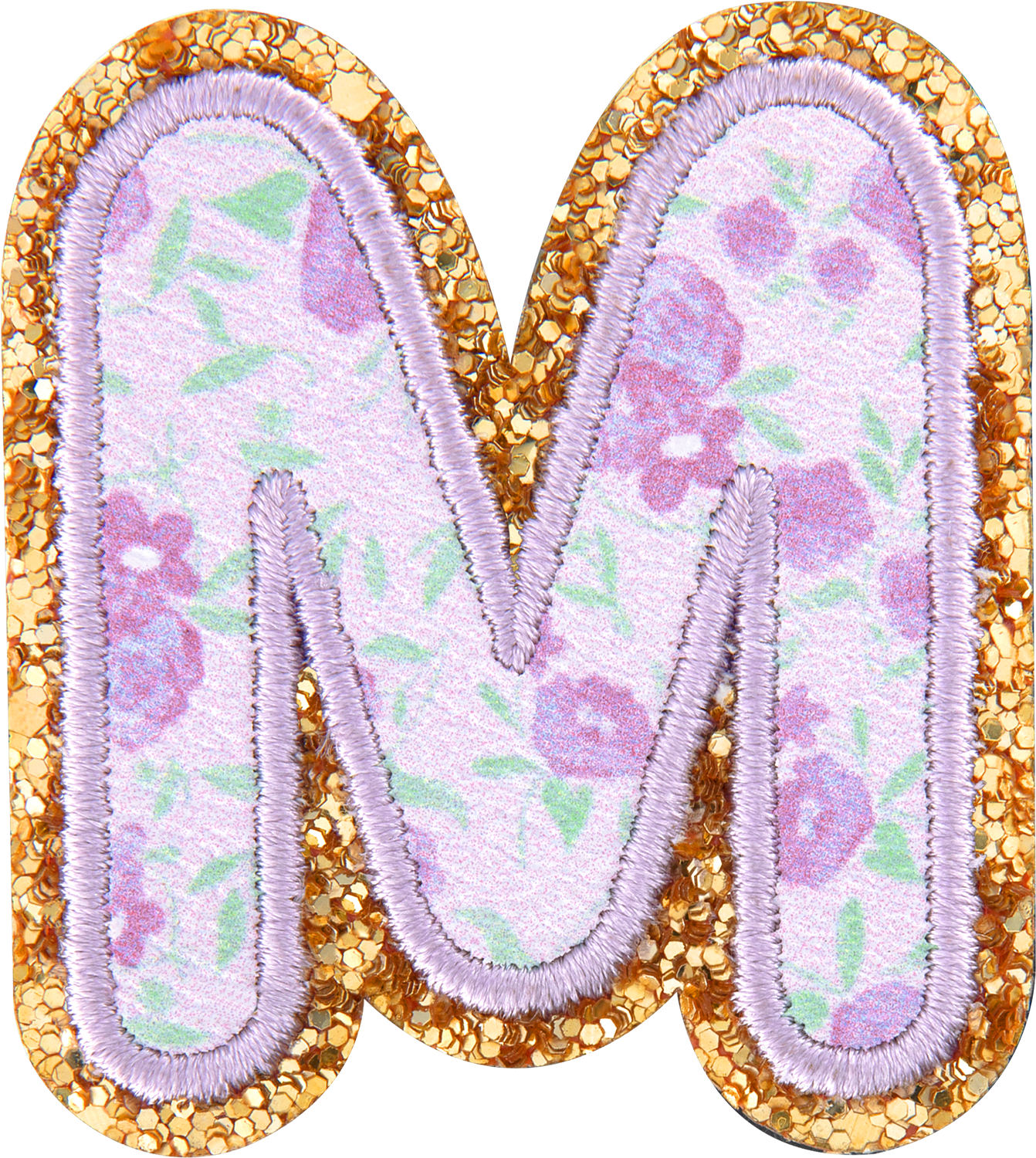 Floral Glitter Letter Patch