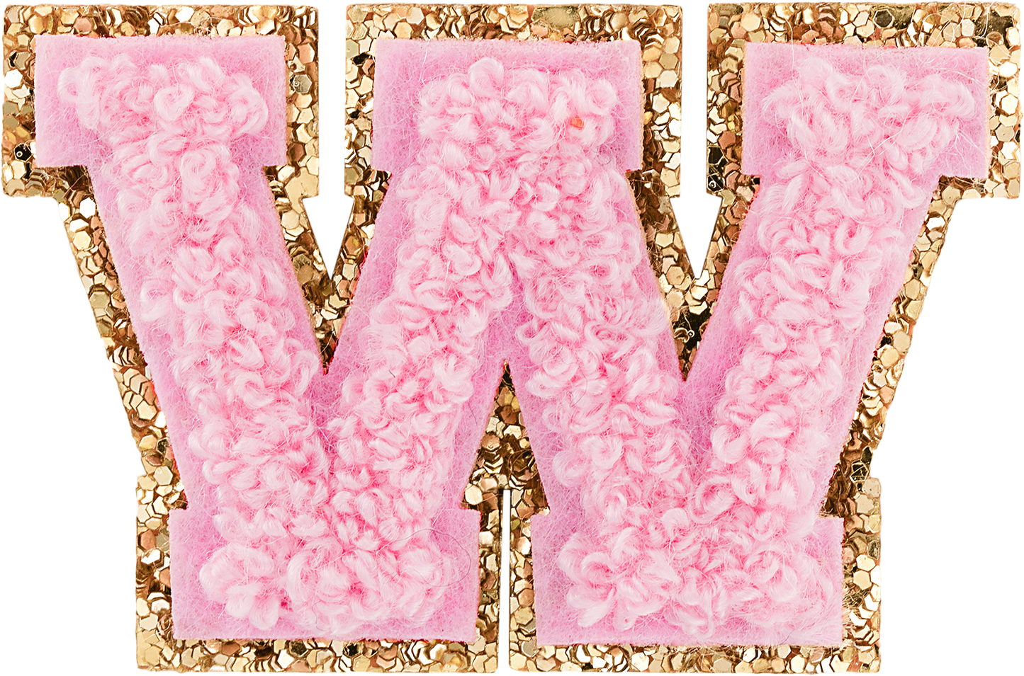 Flamingo Mini Glitter Varsity Letter Patch