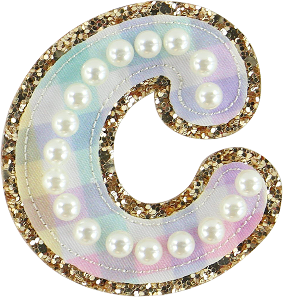 Rainbow Gingham Pearl Letters
