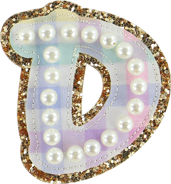 Rainbow Gingham Pearl Letters