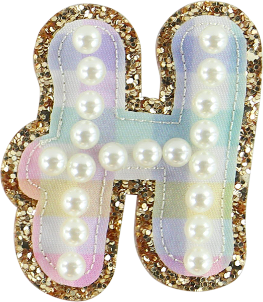 Rainbow Gingham Pearl Letters