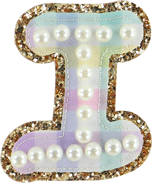 Rainbow Gingham Pearl Letters