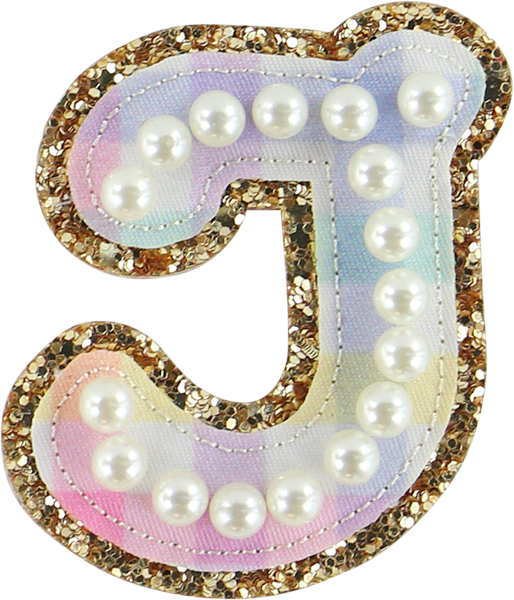 Rainbow Gingham Pearl Letters