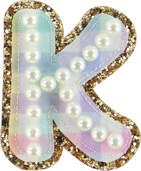 Rainbow Gingham Pearl Letters