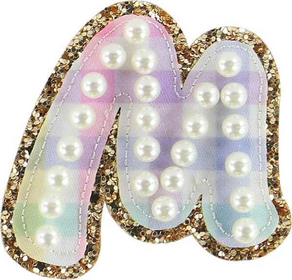 Rainbow Gingham Pearl Letters