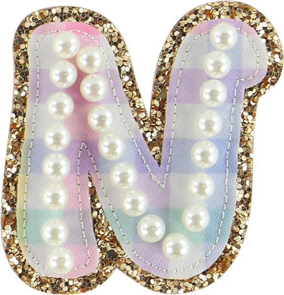 Rainbow Gingham Pearl Letters