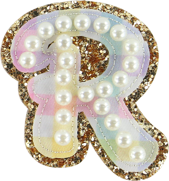 Rainbow Gingham Pearl Letters