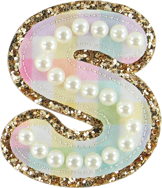 Rainbow Gingham Pearl Letters