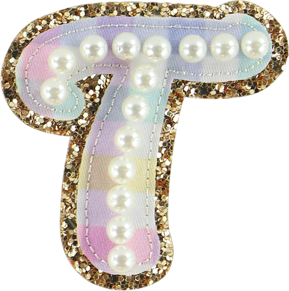 Rainbow Gingham Pearl Letters