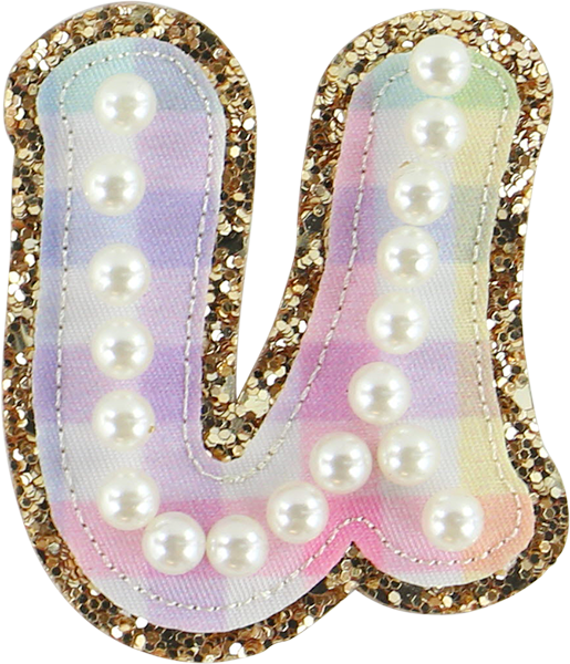 Rainbow Gingham Pearl Letters