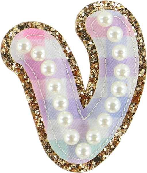 Rainbow Gingham Pearl Letters