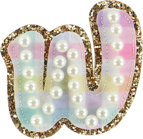 Rainbow Gingham Pearl Letters