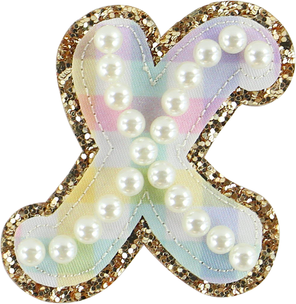 Rainbow Gingham Pearl Letters