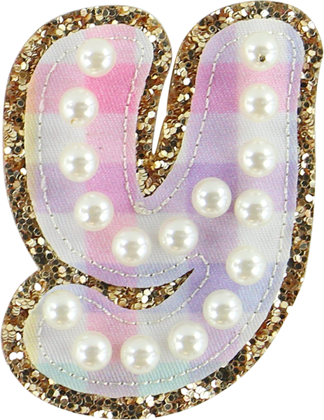 Rainbow Gingham Pearl Letters