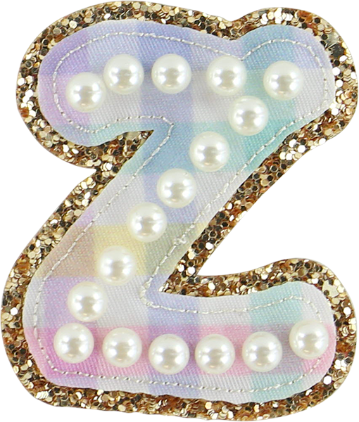 Rainbow Gingham Pearl Letters