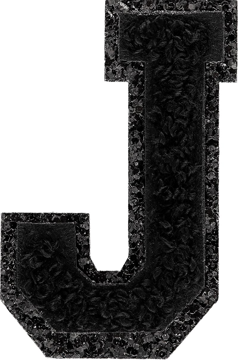 Noir On Noir Glitter Varsity Letter Patch