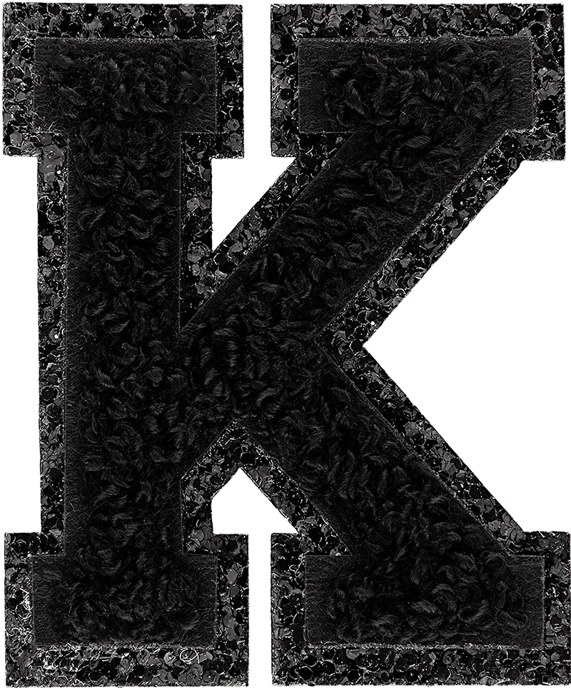 Noir On Noir Glitter Varsity Letter Patch