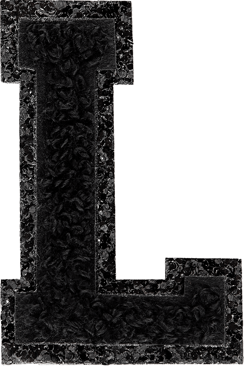Noir On Noir Glitter Varsity Letter Patch