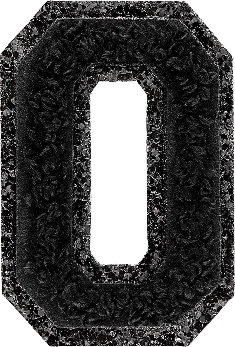Noir On Noir Glitter Varsity Letter Patch